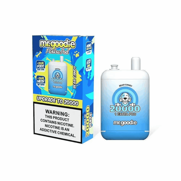 Buy Mr.Goodie 20000 Vape | 20K Puffs | Dual Pods | 40mL Salt Nic | 1.0Ω Mesh Coil | 650mAh Rechargeable Battery | Type-C Fast Charging | 12 Flavors Available | Long-lasting Vape