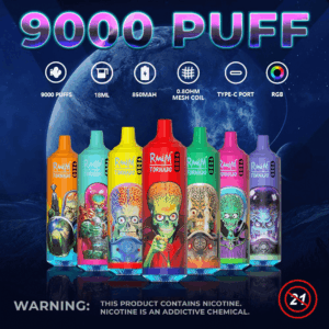 Shop RandM Tornado 9K – 9000 Puffs | 58 Flavor Options | 2%/5% Nicotine Salt | Rechargeable Type-C | Lightweight 70g Vape | Disposable MTL Mesh Coil | Colorful Flavorful Clouds Vape