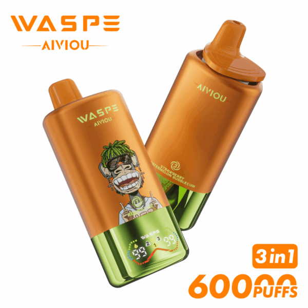 Buy WASPE 60000 Vape | Triple Flavor System | 60K Puffs | 54mL Salt Nic | Triple Mesh Coil | LED Display | Type-C Charging | 0%-5% Nicotine | 650mAh Battery | Disposable Vape Pen