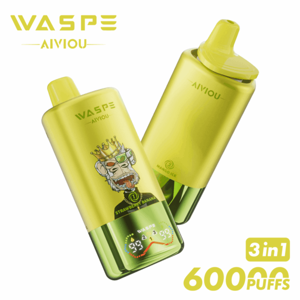 Buy WASPE 60000 Vape | Triple Flavor System | 60K Puffs | 54mL Salt Nic | Triple Mesh Coil | LED Display | Type-C Charging | 0%-5% Nicotine | 650mAh Battery | Disposable Vape Pen