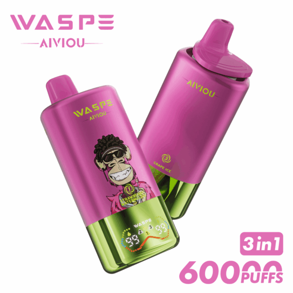 Buy WASPE 60000 Vape | Triple Flavor System | 60K Puffs | 54mL Salt Nic | Triple Mesh Coil | LED Display | Type-C Charging | 0%-5% Nicotine | 650mAh Battery | Disposable Vape Pen
