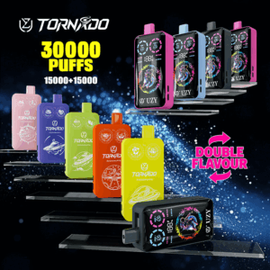 Shop UZY Tornado 30K Dual Flavor Vape – 30,000 Puffs | 40mL E-liquid | 0-5% Nicotine Salt | Type-C Fast Charge | Adjustable Airflow | Dual Mesh Coil | LED Screen Vape | Sleek Disposable Vape Design