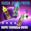 VOPK TORNADO 9000 Disposable Vape | 9,000 Puffs | 20mL E-liquid | 0%-5% Nicotine | 500mAh Battery | Mesh Coil 1.2Ω | Rechargeable Design | 22 Flavor Options | Portable and Long-lasting Vape Device