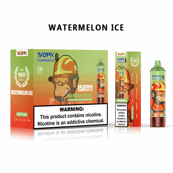 VOPK TORNADO 15000 Disposable Vape | 15,000 Puffs | 25mL E-liquid | 0%-5% Nicotine | 850mAh Battery | Mesh Coil 1.0Ω | Adjustable Airflow | Type-C Rechargeable | Dual Display Design | 10 Flavor Options