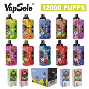 VapSolo Viking 12000 Disposable Vape | 12,000 Puffs | 22mL E-liquid | 2%-5% Nicotine | 650mAh Battery | Adjustable Airflow | Mesh Coil 1.0Ω | LCD Display | Type-C Rechargeable | 15 Flavor Options
