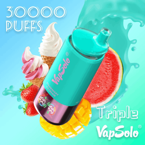 VapSolo Triple 30000 Disposable Vape | 30,000 Puffs | 45mL E-liquid | 2%-5% Nicotine | 650mAh Battery | Triple Flavor System | Mesh Coil 1.0Ω | LCD Display | Type-C Rechargeable