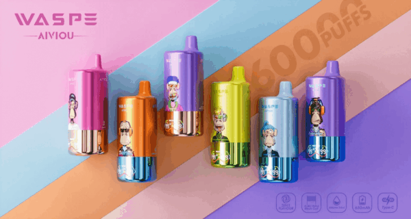 Buy WASPE 60000 Vape | Triple Flavor System | 60K Puffs | 54mL Salt Nic | Triple Mesh Coil | LED Display | Type-C Charging | 0%-5% Nicotine | 650mAh Battery | Disposable Vape Pen
