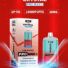 WGA, Vape, 10000 Puffs, Crystal Pro Max Extra, 2% Nic Salt, Type-C, Mesh Coil, Rechargeable, Disposable Vape