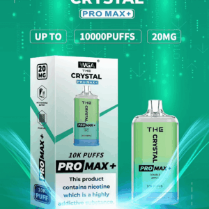 WGA, Vape, 10000 Puffs, Crystal Pro Max Extra, 2% Nic Salt, Type-C, Mesh Coil, Rechargeable, Disposable Vape