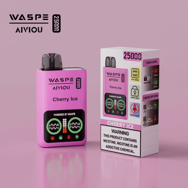 Buy WASPE 25000 Vape | 25K Puffs | Digital Display | 25mL Salt Nic | Dual Mesh Coil | USB-C Fast Charging | Child Lock | 650mAh Battery | 0%-5% Nicotine | Disposable Vape Pen