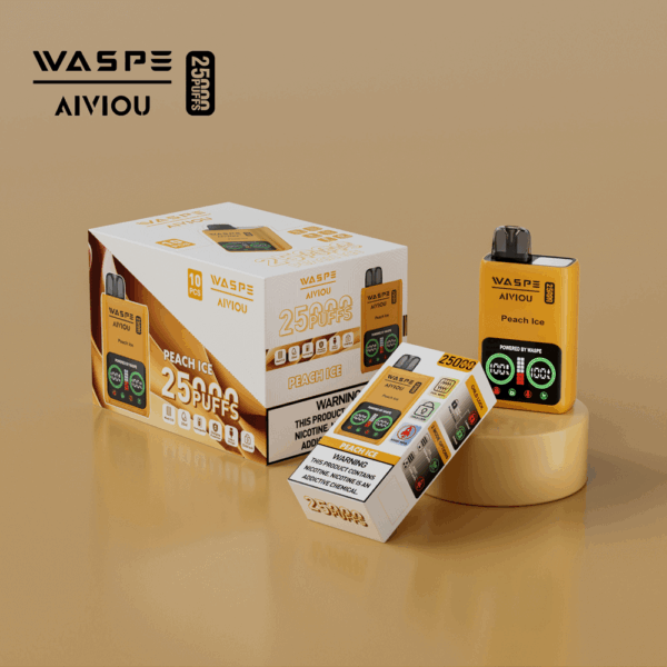 Buy WASPE 25000 Vape | 25K Puffs | Digital Display | 25mL Salt Nic | Dual Mesh Coil | USB-C Fast Charging | Child Lock | 650mAh Battery | 0%-5% Nicotine | Disposable Vape Pen