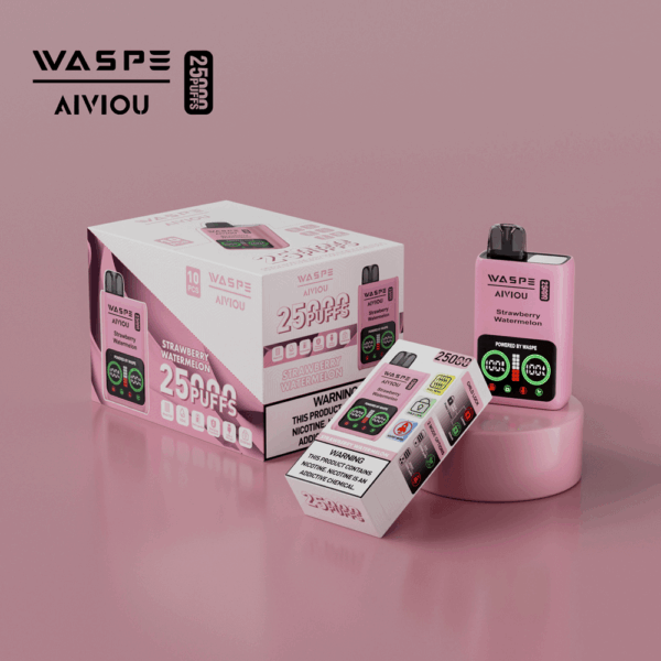Buy WASPE 25000 Vape | 25K Puffs | Digital Display | 25mL Salt Nic | Dual Mesh Coil | USB-C Fast Charging | Child Lock | 650mAh Battery | 0%-5% Nicotine | Disposable Vape Pen