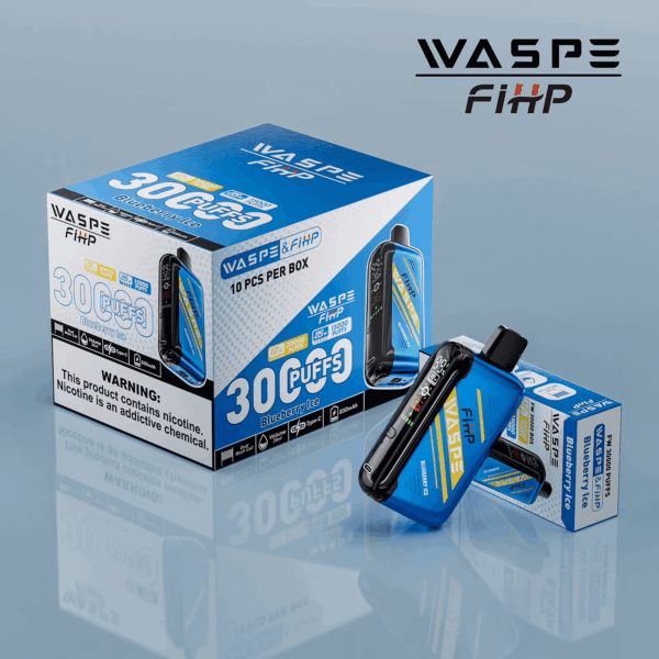 Shop WASPE 30000 – 30,000 Puff Disposable Vape | 28mL E-liquid | Adjustable Airflow | LED Screen Display | Dual Mesh Coils | 0%-5% Nicotine | Type-C Recharge | 16 Flavor Selections