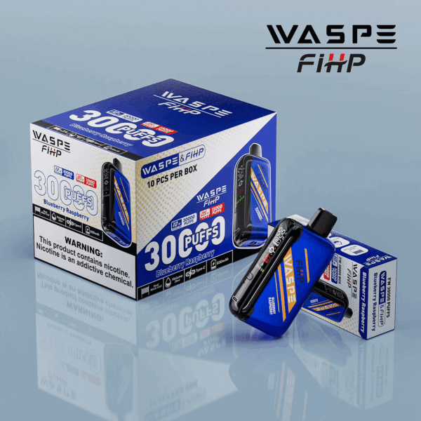 Shop WASPE 30000 – 30,000 Puff Disposable Vape | 28mL E-liquid | Adjustable Airflow | LED Screen Display | Dual Mesh Coils | 0%-5% Nicotine | Type-C Recharge | 16 Flavor Selections