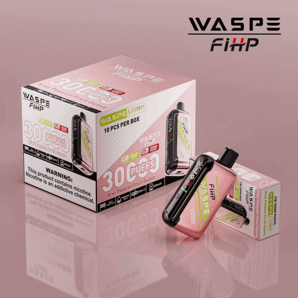 Shop WASPE 30000 – 30,000 Puff Disposable Vape | 28mL E-liquid | Adjustable Airflow | LED Screen Display | Dual Mesh Coils | 0%-5% Nicotine | Type-C Recharge | 16 Flavor Selections