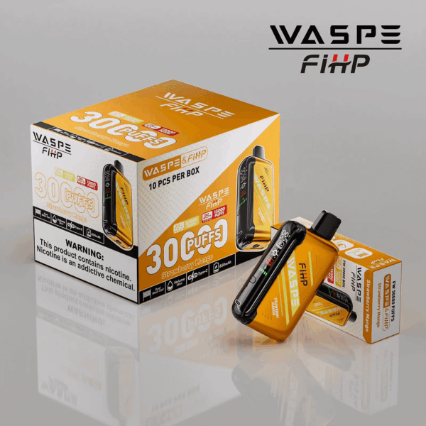Shop WASPE 30000 – 30,000 Puff Disposable Vape | 28mL E-liquid | Adjustable Airflow | LED Screen Display | Dual Mesh Coils | 0%-5% Nicotine | Type-C Recharge | 16 Flavor Selections