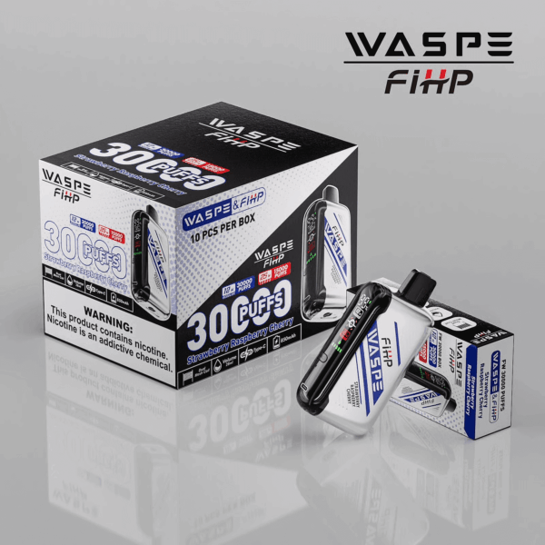Shop WASPE 30000 – 30,000 Puff Disposable Vape | 28mL E-liquid | Adjustable Airflow | LED Screen Display | Dual Mesh Coils | 0%-5% Nicotine | Type-C Recharge | 16 Flavor Selections