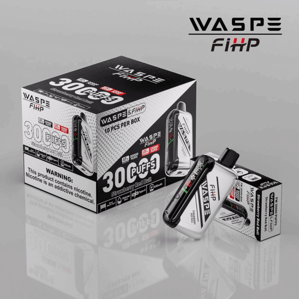 Shop WASPE 30000 – 30,000 Puff Disposable Vape | 28mL E-liquid | Adjustable Airflow | LED Screen Display | Dual Mesh Coils | 0%-5% Nicotine | Type-C Recharge | 16 Flavor Selections