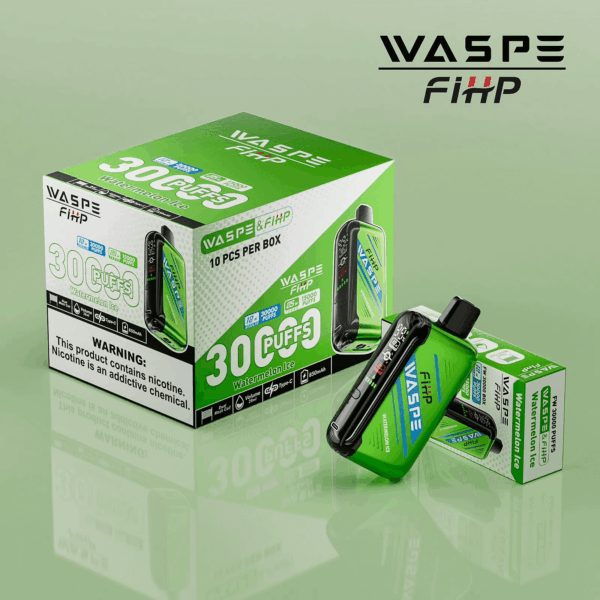 Shop WASPE 30000 – 30,000 Puff Disposable Vape | 28mL E-liquid | Adjustable Airflow | LED Screen Display | Dual Mesh Coils | 0%-5% Nicotine | Type-C Recharge | 16 Flavor Selections