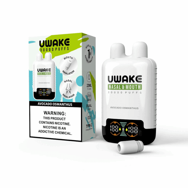Buy Mr.Goodie UWAKE 30000 Vape | 30K Puffs | Dual Tank Design | 23mL Salt Nic | 1.1Ω Mesh Coil | 550mAh Rechargeable Battery | Type-C Fast Charging | Smart Display | Nasal & Mouth Inhalation | 12 Flavors