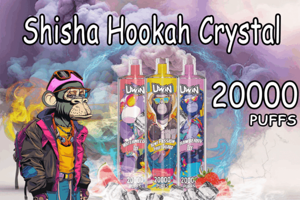 Buy Uwin Shisha Hookah Crystal 20000 Vape | Mesh Coil | 20,000 Puffs | Direct-to-Lung | Type-C Rechargeable | LED Indicator | 0-5% Nicotine