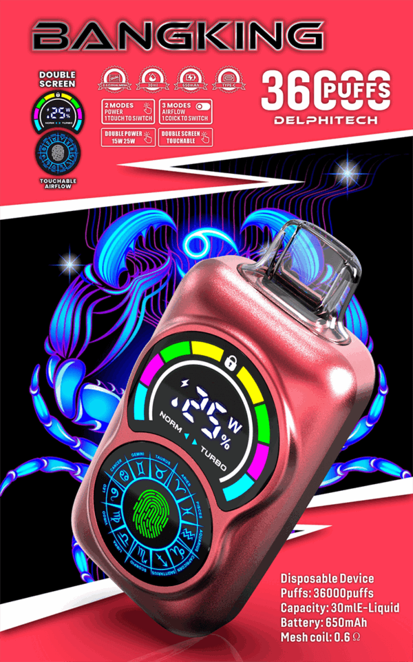 Buy Bang King Constellation 36000 Vape | 36K Puffs | Pre-filled 36mL Tank | 0%-5% Nicotine Options | 850mAh Battery | Disposable Vape Pen | 12 Flavor Choices | Type-C Charging | Sleek & Portable