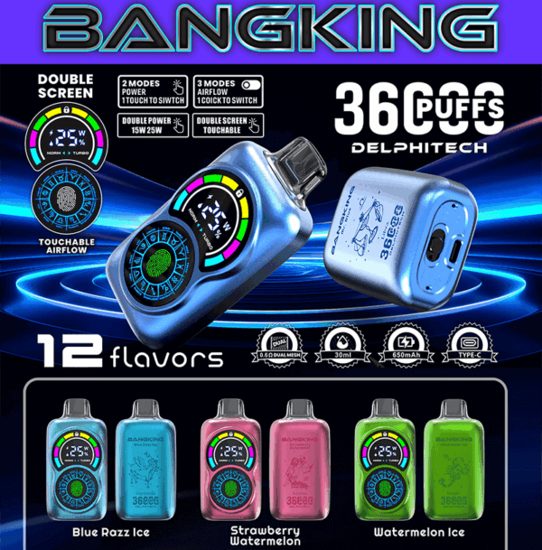 Bang King Constellation 36000 Disposable Vape | 36,000 Puffs | 36mL E-liquid | 0%-5% Nicotine | 850mAh Battery | Type-C Rechargeable | Portable Design | 12 Flavors Available | Long-lasting Vaping Device