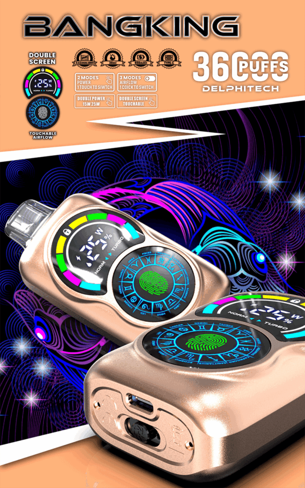 Buy Bang King Constellation 36000 Vape | 36K Puffs | Pre-filled 36mL Tank | 0%-5% Nicotine Options | 850mAh Battery | Disposable Vape Pen | 12 Flavor Choices | Type-C Charging | Sleek & Portable