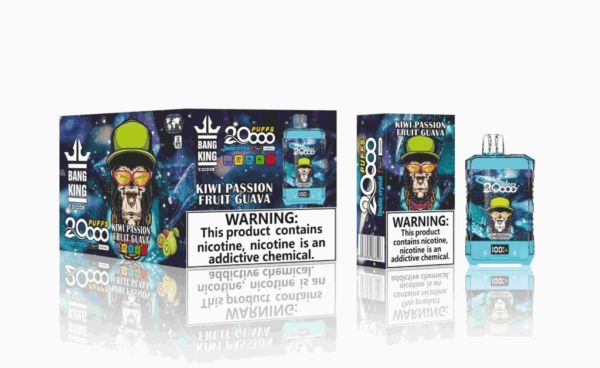 Buy Bang King Crystal 20000 Vape | 20K Puffs | Pre-filled 36mL Tank | 0%-5% Nicotine Options | 850mAh Battery | Disposable Vape Pen | 12 Flavor Selections | Type-C Fast Charging | LED Display Screen