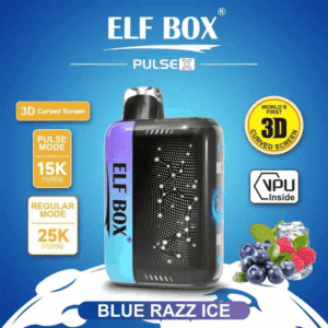 Shop ELF BOX Pulse X 25000 Vape – 18mL Salt Nicotine | 25,000 Puffs Standard / 15,000 Pulse | Dual 0.8Ω Mesh Coils | VPU Chip | 3D Curved Screen | AI Power Boost | 750mAh Rechargeable | Type-C Port | 10 Flavors