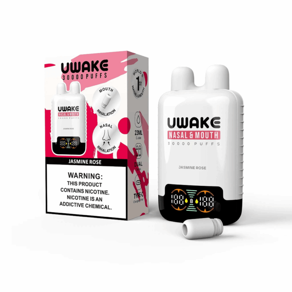 Buy Mr.Goodie UWAKE 30000 Vape | 30K Puffs | Dual Tank Design | 23mL Salt Nic | 1.1Ω Mesh Coil | 550mAh Rechargeable Battery | Type-C Fast Charging | Smart Display | Nasal & Mouth Inhalation | 12 Flavors
