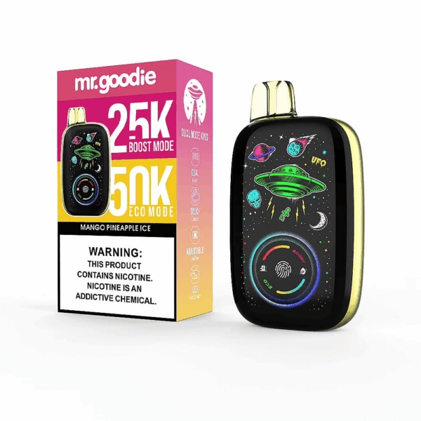 Buy Mr.Goodie Dual Mode King 50000 Vape | 50K Puffs | ECO & BOOST Mode | 40mL Salt Nic | 1000mAh Rechargeable Battery | Full LED Display | Type-C Fast Charging | Dual Mesh Coil | Adjustable Airflow | 10 Flavors Available