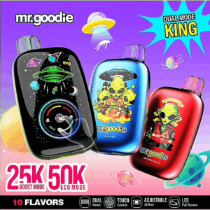 Buy Mr.Goodie Dual Mode King 50000 Vape | 50K Puffs | ECO & BOOST Mode | 40mL Salt Nic | 1000mAh Rechargeable Battery | Full LED Display | Type-C Fast Charging | Dual Mesh Coil | Adjustable Airflow | 10 Flavors Available