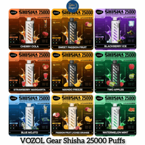Shop Vozol Gear Shisha 25K – 25,000 Puff Disposable Vape | 25mL E-liquid | 1000mAh Battery | Dual Mesh Coil | 2.1-Inch Color Screen | Type-C Rechargeable | Adjustable Airflow | Leak-Resistant Design