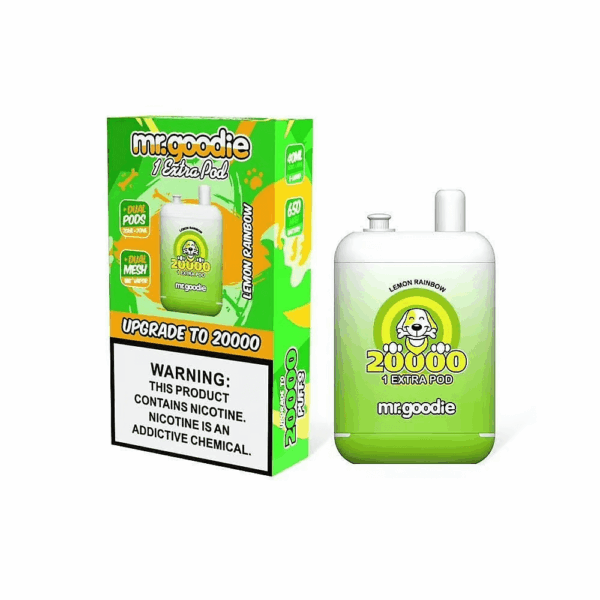 Buy Mr.Goodie 20000 Vape | 20K Puffs | Dual Pods | 40mL Salt Nic | 1.0Ω Mesh Coil | 650mAh Rechargeable Battery | Type-C Fast Charging | 12 Flavors Available | Long-lasting Vape