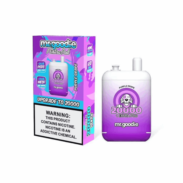 Buy Mr.Goodie 20000 Vape | 20K Puffs | Dual Pods | 40mL Salt Nic | 1.0Ω Mesh Coil | 650mAh Rechargeable Battery | Type-C Fast Charging | 12 Flavors Available | Long-lasting Vape