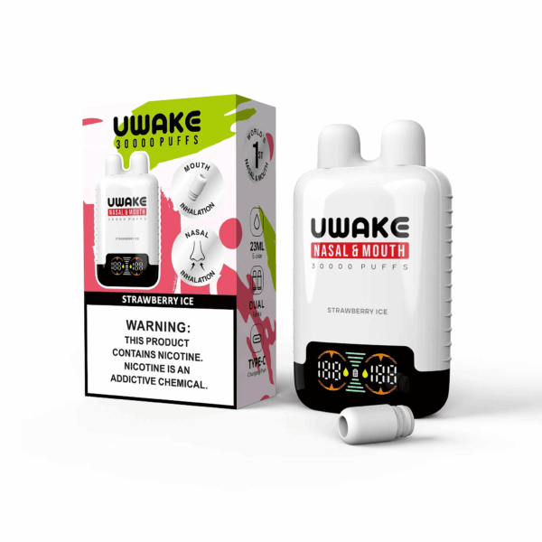 Buy Mr.Goodie UWAKE 30000 Vape | 30K Puffs | Dual Tank Design | 23mL Salt Nic | 1.1Ω Mesh Coil | 550mAh Rechargeable Battery | Type-C Fast Charging | Smart Display | Nasal & Mouth Inhalation | 12 Flavors