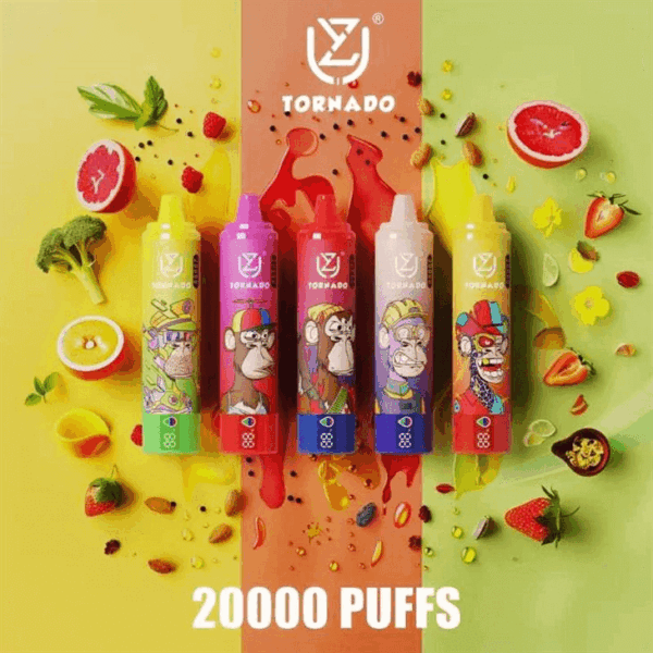 Shop UZY Tornado 20000 Vape – 23mL Pod | 20,000 Puffs | 0%-5% Nicotine Salt | 850mAh Rechargeable Battery | Type-C Fast Charging | Mesh Coil Disposable | 12 Flavor Options | Sleek Long-Lasting Vape