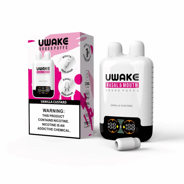 Buy Mr.Goodie UWAKE 30000 Vape | 30K Puffs | Dual Tank Design | 23mL Salt Nic | 1.1Ω Mesh Coil | 550mAh Rechargeable Battery | Type-C Fast Charging | Smart Display | Nasal & Mouth Inhalation | 12 Flavors