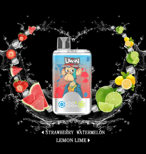 Buy Uwin Twins Crystal 40000 Vape | 40,000 Puffs | Dual Mesh Coil | 2% & 5% Nicotine | Type-C Fast Charging | LED Screen | Dual Flavors