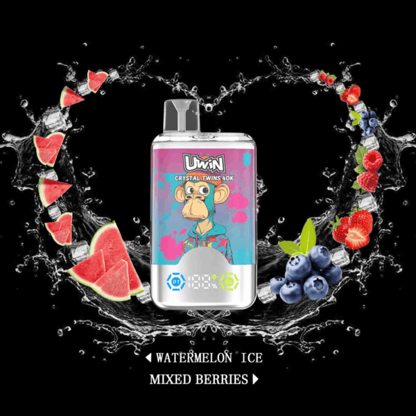 Buy Uwin Twins Crystal 40000 Vape | 40,000 Puffs | Dual Mesh Coil | 2% & 5% Nicotine | Type-C Fast Charging | LED Screen | Dual Flavors