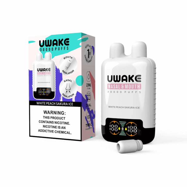 Buy Mr.Goodie UWAKE 30000 Vape | 30K Puffs | Dual Tank Design | 23mL Salt Nic | 1.1Ω Mesh Coil | 550mAh Rechargeable Battery | Type-C Fast Charging | Smart Display | Nasal & Mouth Inhalation | 12 Flavors